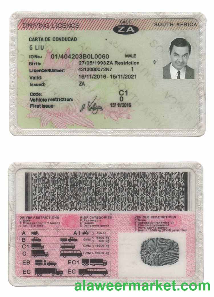 South Africa driving license